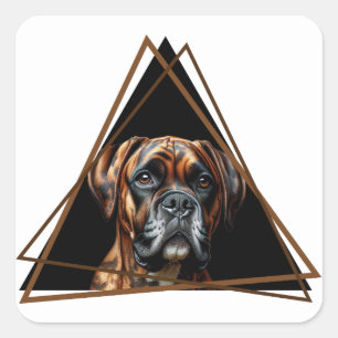 Braun-schwarzer Brindle-Boxer-Labrador-Hund Quadratischer Aufkleber