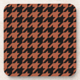 Braun-schwarzer Houndstooth-Karo  Getränkeuntersetzer