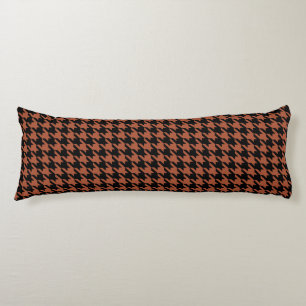 Braun-schwarzer Houndstooth-Karo Seitenschläferkissen