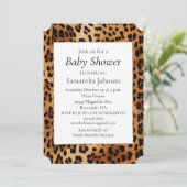 Braun Schwarzer Leopard Tierprint Einladung (Stehend Vorderseite)