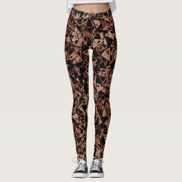 Braun Schwarzes Dreieckmuster Leggings