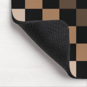 Braun-schwarzes Gingham-Karo-Muster Mousepad (Ecke)
