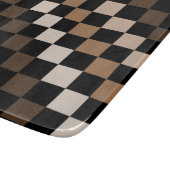 Braun-schwarzes Gingham-Karo-Muster Schneidebrett (Ecke)