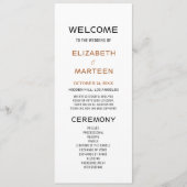Braun-schwarzes Herbst-Hochzeitsprogramm Programm (Vorderseite)