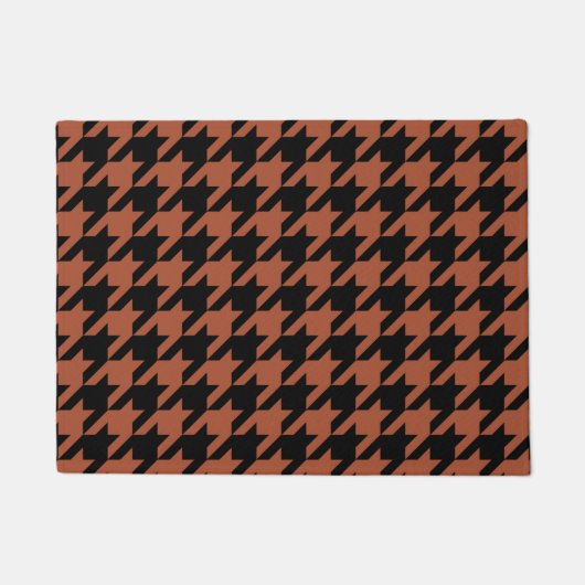 Braun-schwarzes Houndstooth-Karo Fußmatte (Vorderseite)