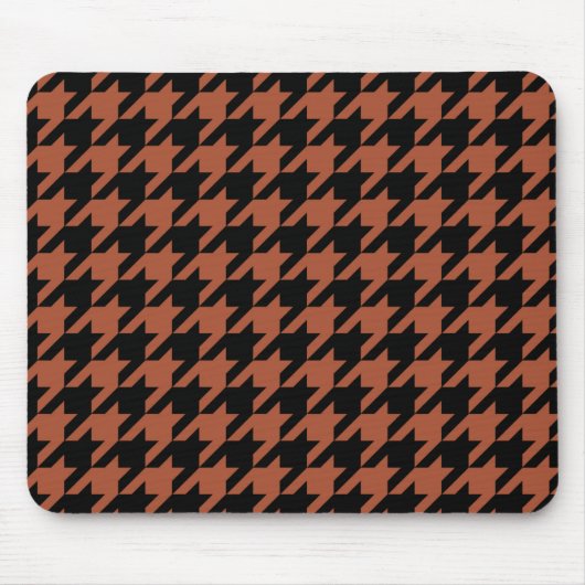 Braun-schwarzes Houndstooth-Karo Mousepad (Vorne)