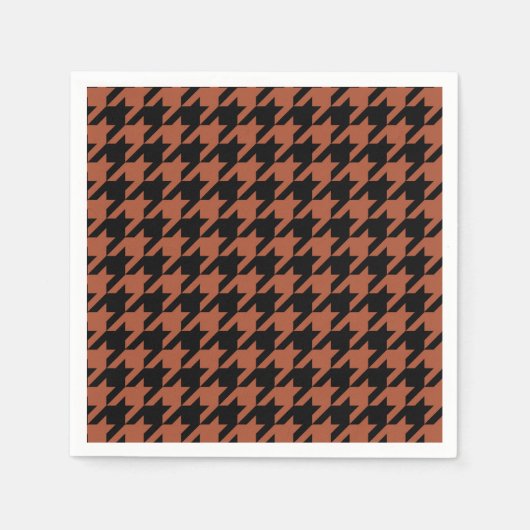 Braun-schwarzes Houndstooth-Karo Serviette (Vorderseite)