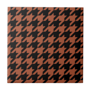 Braun-schwarzes Houndstooth-Karomuster Fliese
