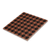 Braun-schwarzes Houndstooth-Karomuster Fliese (Seite)
