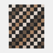 Braun schwarzes kariertes Gingham-Muster Fleecedecke (Vorderseite)