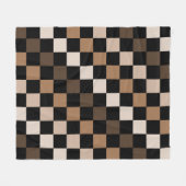 Braun schwarzes kariertes Gingham-Muster Fleecedecke (Vorderseite (Horizontal))