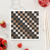 Braun schwarzes kariertes Gingham-Muster Serviette (Beispiel)