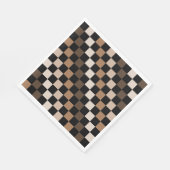 Braun schwarzes kariertes Gingham-Muster Serviette (Ecke)