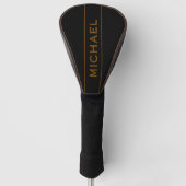 Braun & schwarzes Monogramm und personalisierter N Golf Headcover (Vorderseite)