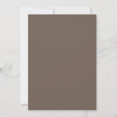 Braun-silbrige Hochzeit mit Blättern Einladung (Rückseite)