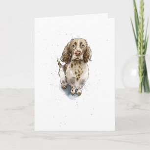 Braun Springer Spaniel Illustration Hundegeburtsta Karte