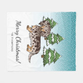 Braun & Tan Daple Langhaar Dackel im Winter Fleecedecke (Vorderseite (Horizontal))