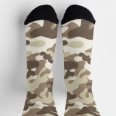 Braun, Tan, Elfenbeinkamouflage Design Socken (Oben)