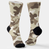 Braun, Tan, Elfenbeinkamouflage Design Socken (Gewinkelt)