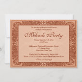 Braun, Tan Henna Mehndi Party Einladung 2 (Rückseite)