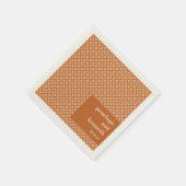 Braun Tan Mid Mod Geometric Chic Wedding Custom Serviette (Ecke)
