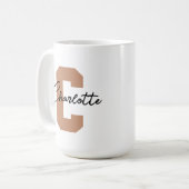 Braun Tasse für den Anfangsnamen, Geburtstag, Jung (Vorderseite Links)