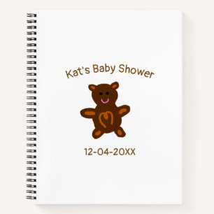 Braun Teddy Bären Babydusche hinzufügen Name Datum Notizblock