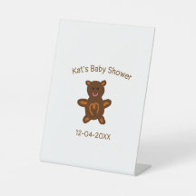 Braun Teddy Bären Babydusche hinzufügen Name Datum