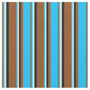 Braun, tiefblaues Himmelblau, hellgelb und schwarz Stoff