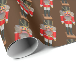 Braun Traditioneller Nutcracker Weihnachten Geschenkpapier