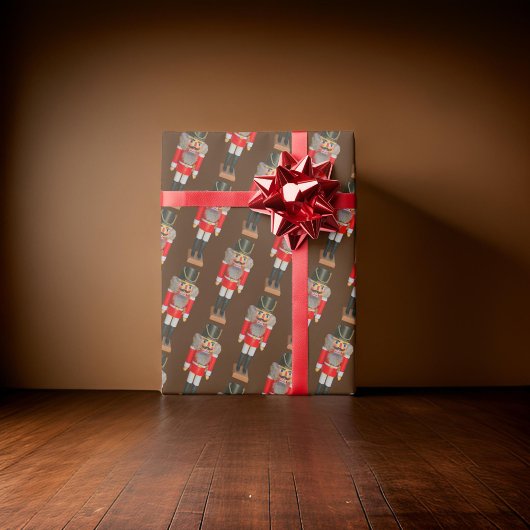 Braun Traditioneller Nutcracker Weihnachten Geschenkpapier