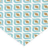 Braun Türkis Aquamarin Blue Ikat Ogee Art Pattern Kurzer Tischläufer (Ecke)