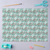 Braun Türkis Patchwork aus quadratischen Flicken Seidenpapier (Basteln)