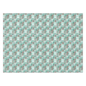 Braun Türkis Patchwork aus quadratischen Flicken Tischdecke (Vorderseite (Horizontal))
