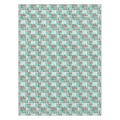 Braun Türkis Patchwork aus quadratischen Flicken Tischdecke (Vorderseite)