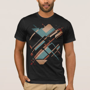 Braun Türkis Rost Schräge MCM Optik Geometrisch Ab T-Shirt