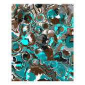 Braun, Türkis und schwarzer Marmororbit Fotodruck (Vorne)