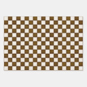 braun und antik weiß kariert geschenkpapier set (Vorderseite 3)