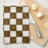 braun und antik weiß kariert geschirrtuch (Viertel Falte)