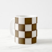 braun und antik weiß kariert kaffeetasse (Vorderseite Links)