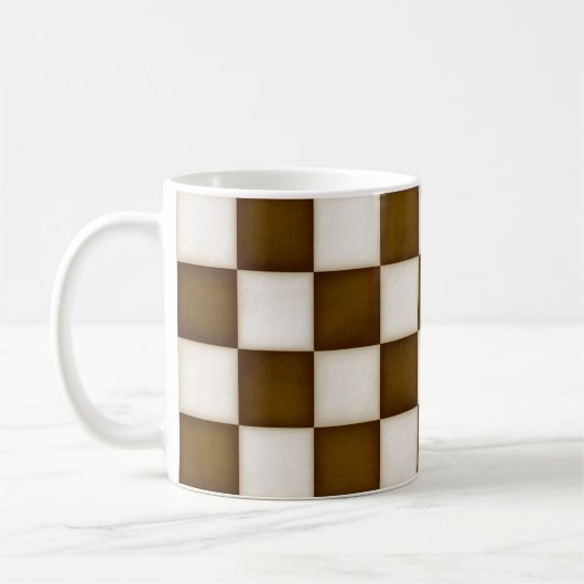 braun und antik weiß kariert kaffeetasse (Links)