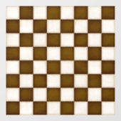 Braun- und antike Weißschachbrettdekor Fensteraufkleber (Blatt)