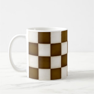 Braun und Antiqu Weiß Kariert Kaffeetasse