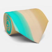 Braun und Aqua Oil Paint Lines Krawatte (Gerollt)