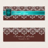 Braun- und Aquamarine Spitzen-Juwelen für Hochzeit (Vorne & Hinten)