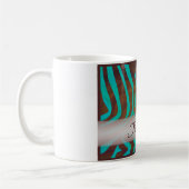 Braun und Aquamarines Zebra-Muster Vielen Dank Kaffeetasse (Links)