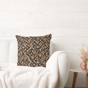 Braun und Beige abstraktes Mosaik Kissen