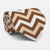 Braun und Beige Chevron Krawatte (Gerollt)