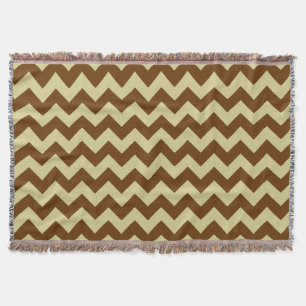 Braun und Beige Chevron Zickzack-Muster Decke