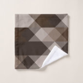 braun und beige geometrisch badhandtuch set (Waschlappen)